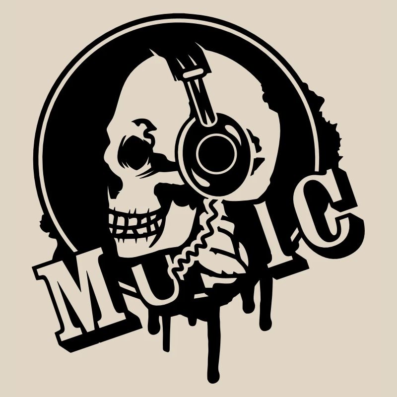 Totenkopf mit Graffiti Kopfhörer Patch