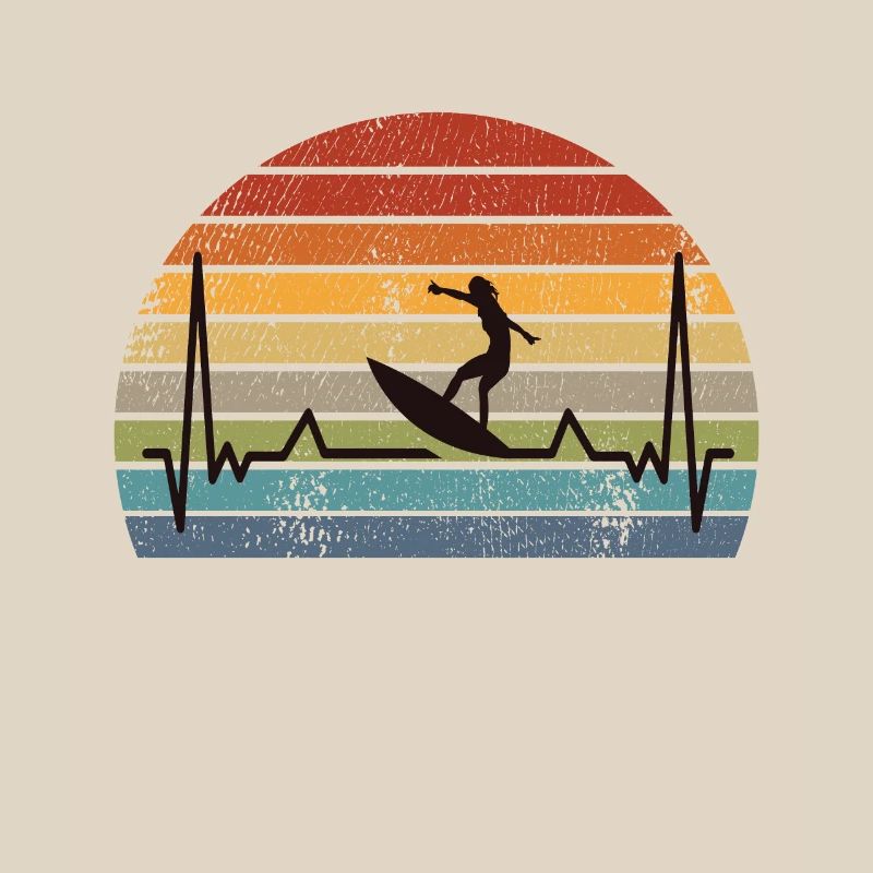 Surfing Surf Retro