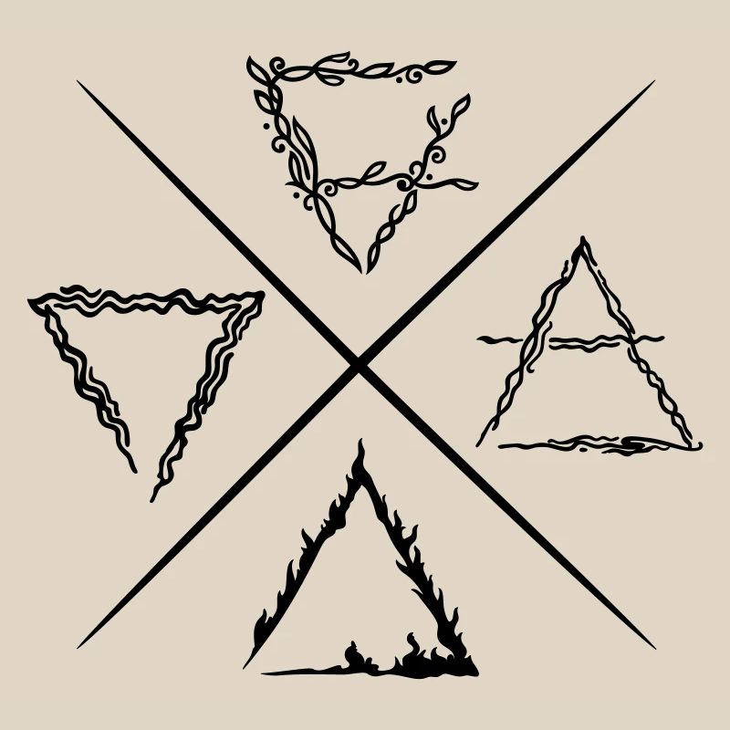 Vier Elemente Symbole