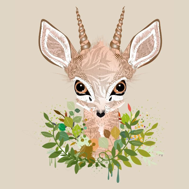 Dwarf antelope Dikdik with big eyes