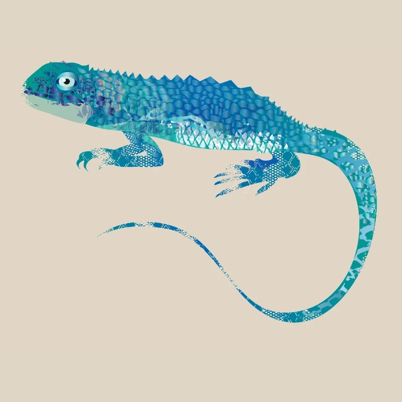collage d'iguane bleu de différents modèles