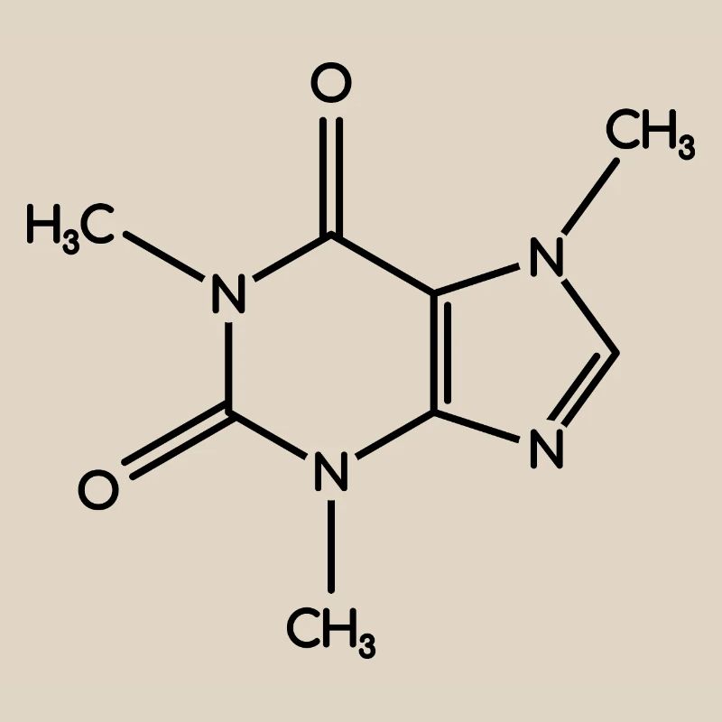 Molécule de caféine - Formule de structure