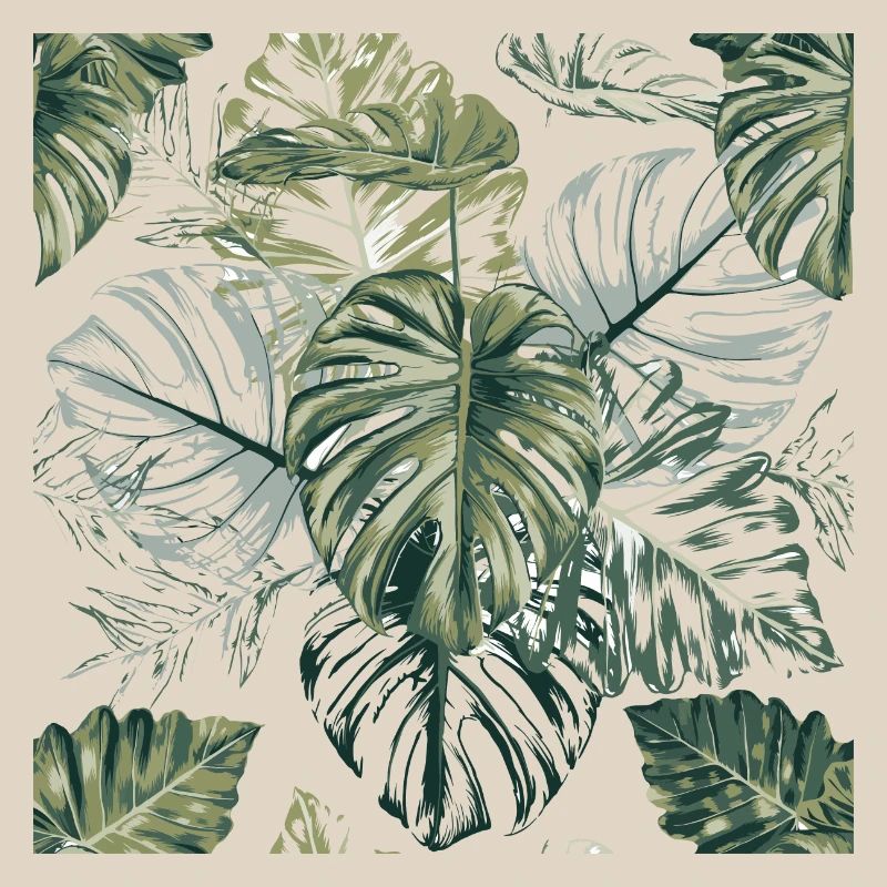 Tropical Monstera Leaves Pattern