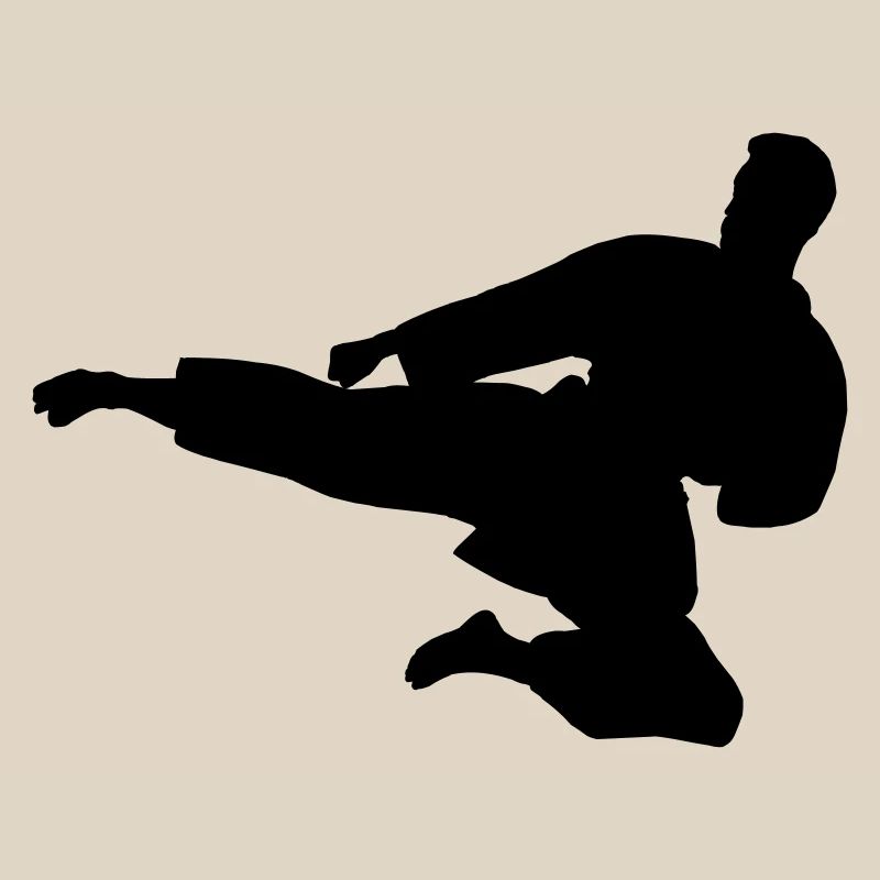 Karate oder Taekwondo sprangen seitwärts