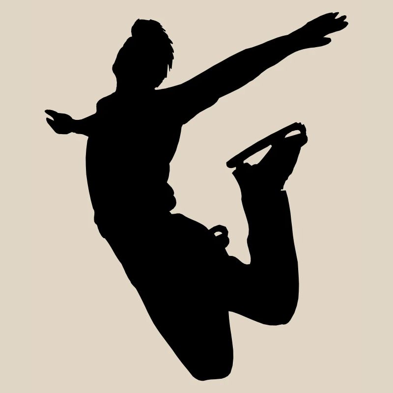 Schattenbild des springenden Eiskunstläufers