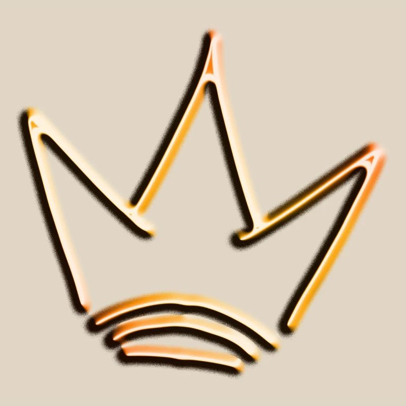 Crown gold red with shadow, simple, isolated