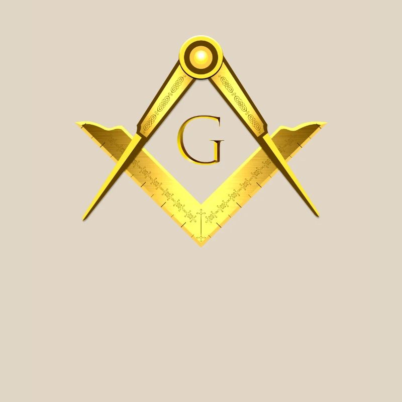 Masonic symbol angle compass gold freemasonry