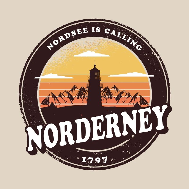 Norderney Sunset Leuchtturm Design / Geschenkidee