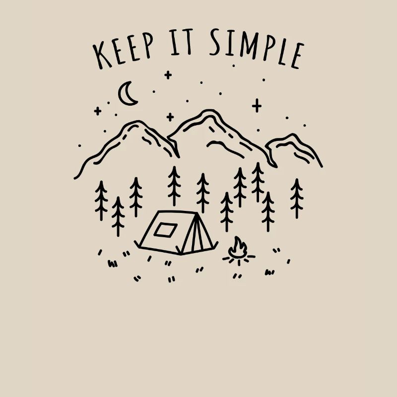 Keep It Simple Tent Camping Nature Mountains Minimalist
