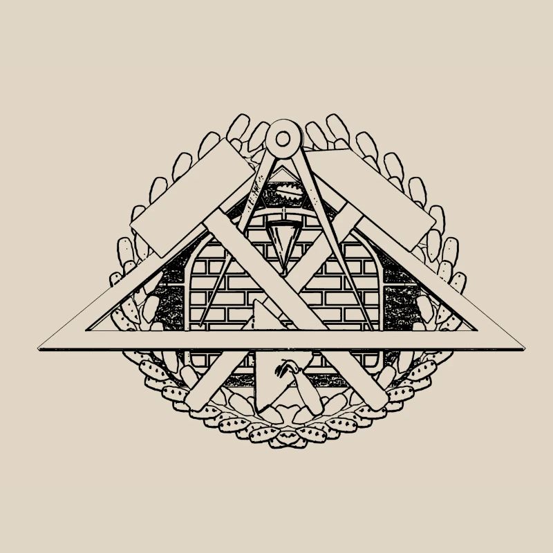 Pattern emblem symbol mason craft.