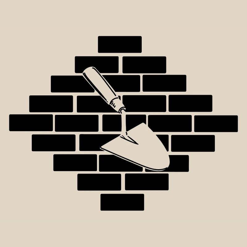Mason masonry bricks with trowel logo