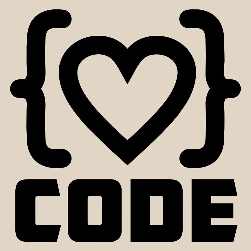Herzprogrammierer Code Logo mit Text CODE
