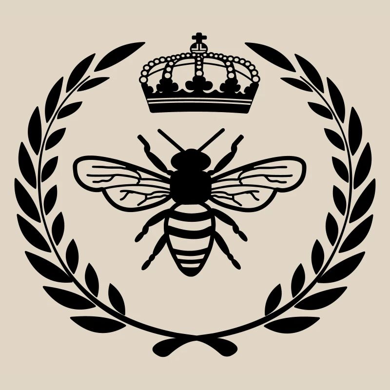 With queen in laurel wreath