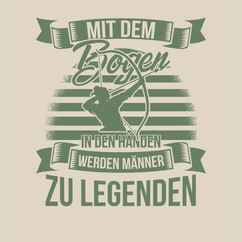 Bogenschiessen mit dem Bogen in den Händen