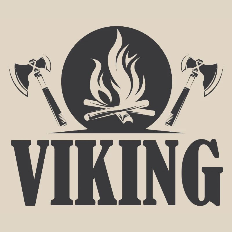 Icône viking hache symbole feu graphique