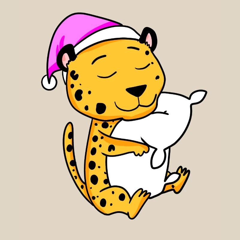 Guépard avec oreiller et bonnet de couchage