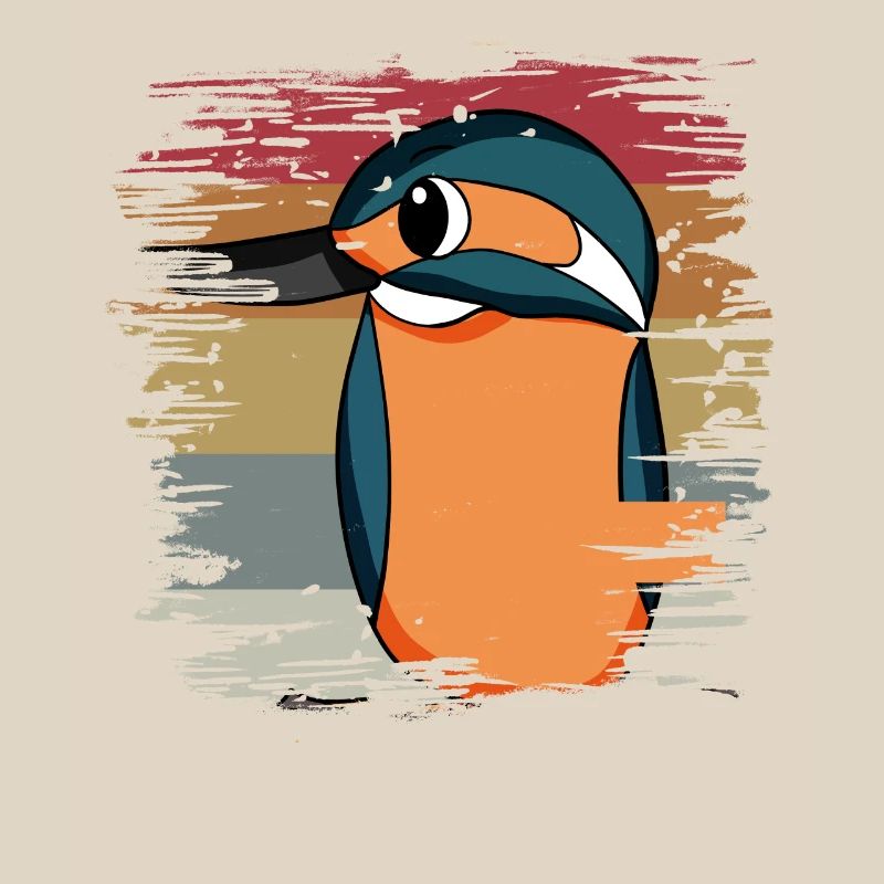 Eisvogel Blauer Vogel Retro