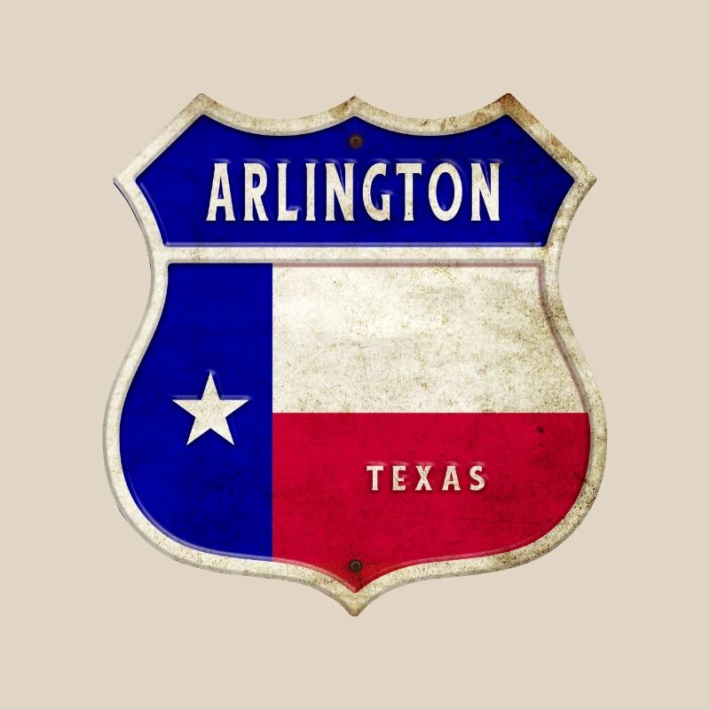 Design du drapeau Arlington Texas Crest