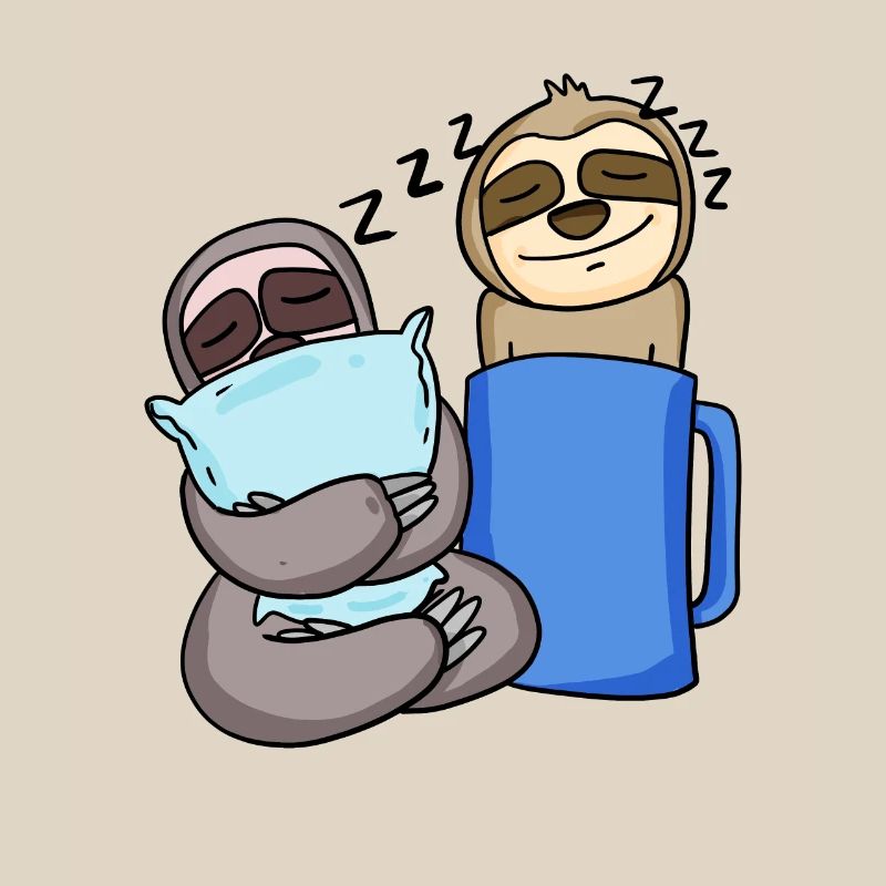 Sloth Sloths Sleeping Coffee