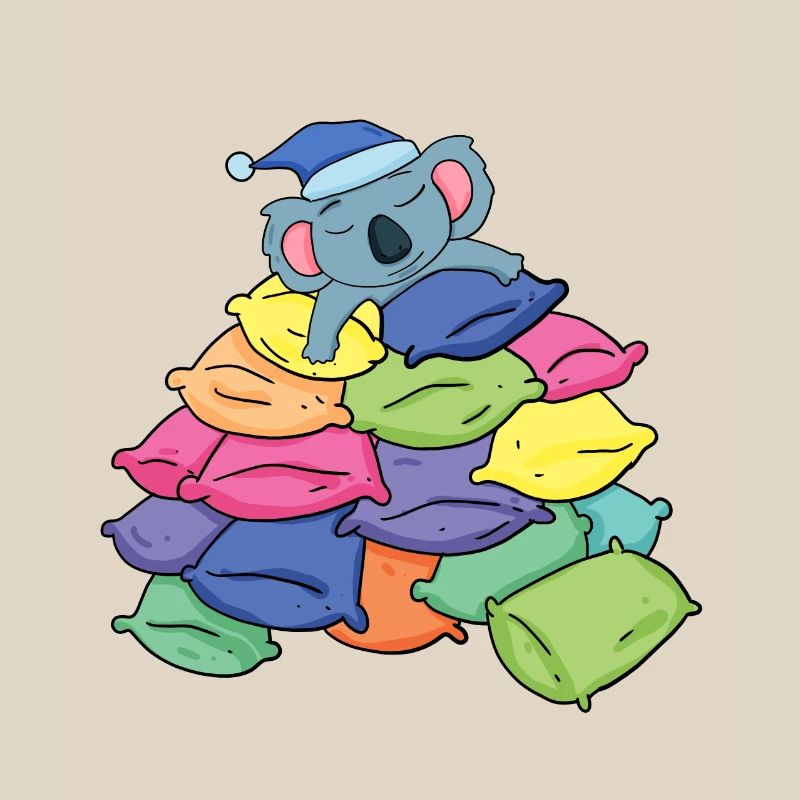 Koala and pillows