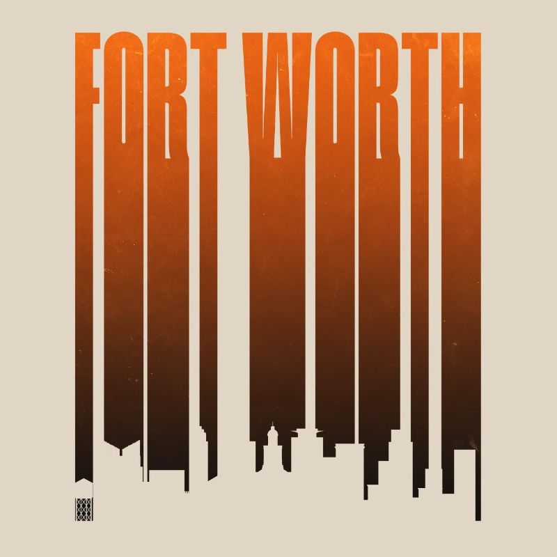 Fort Worth Skyline Neon-Gradienten