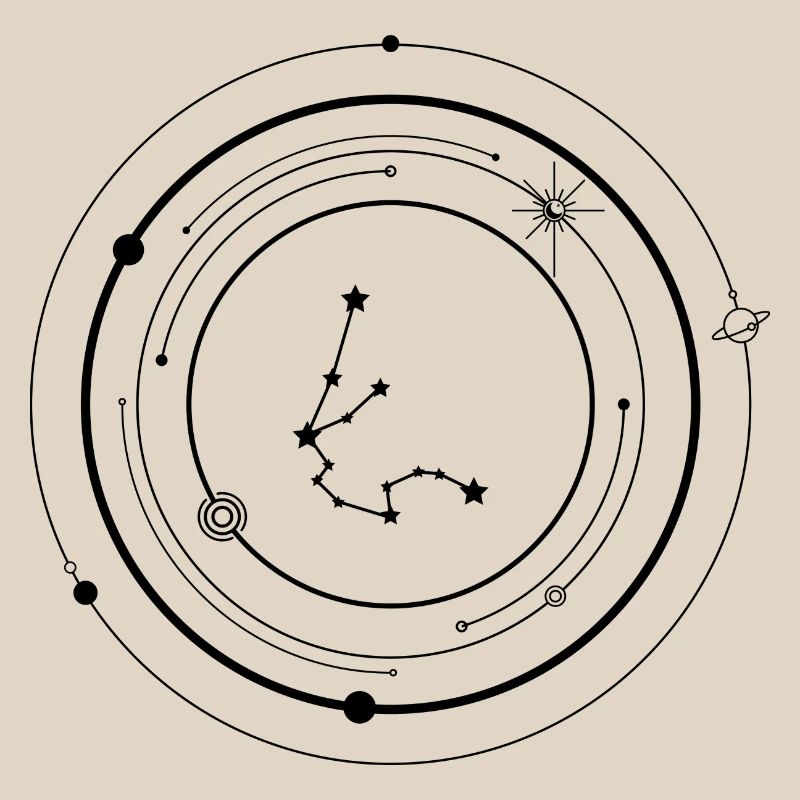 Constellation de points en éclat d’étoile