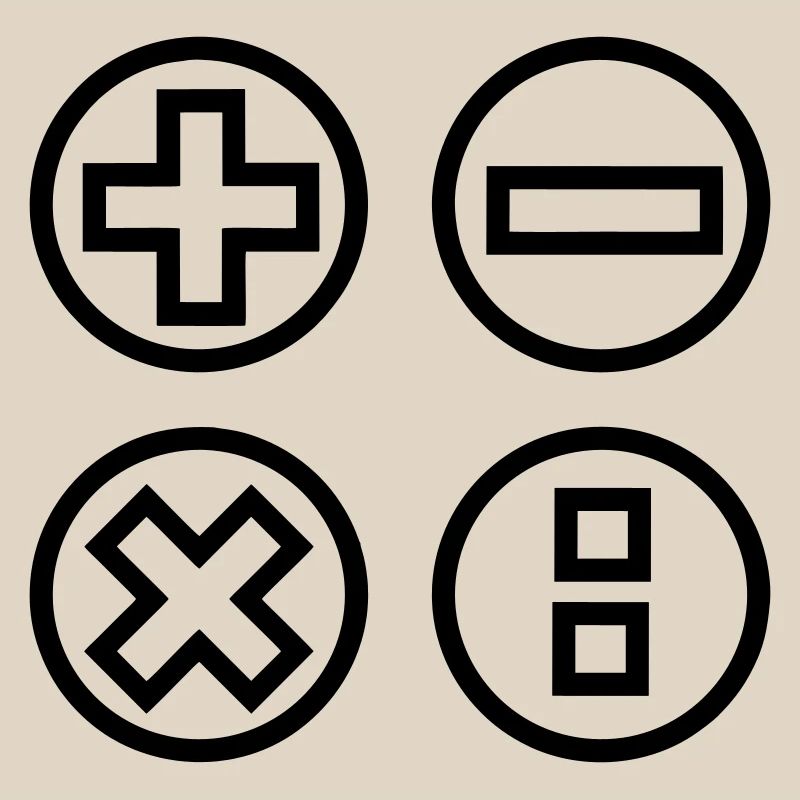 Calculate logo with four emblems shadow image