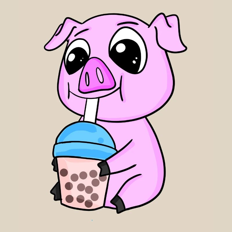 Pork Bubble tea Motif