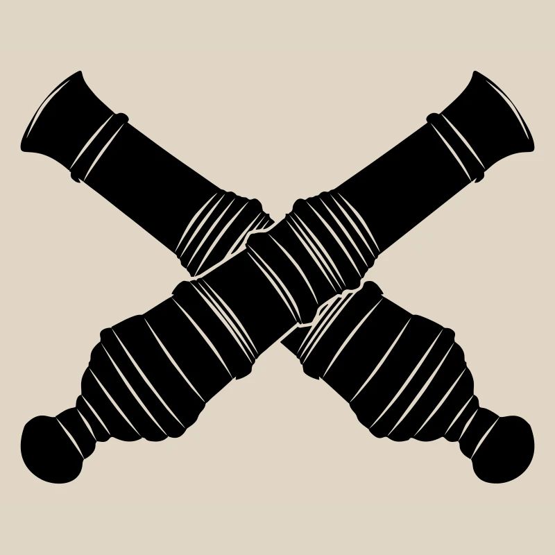Two cannon barrels crossed