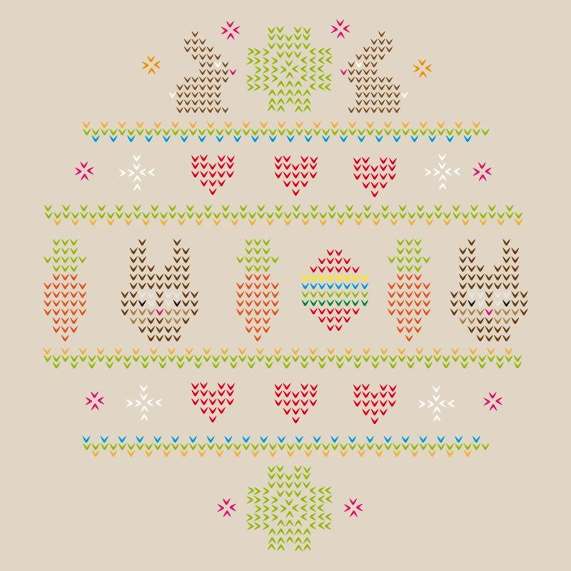Easter motifs in knitting pattern style for Easter