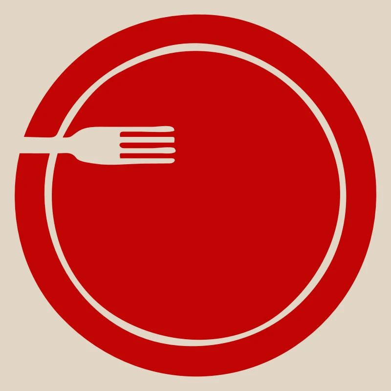 Plate with fork simplified | vectorgraphic