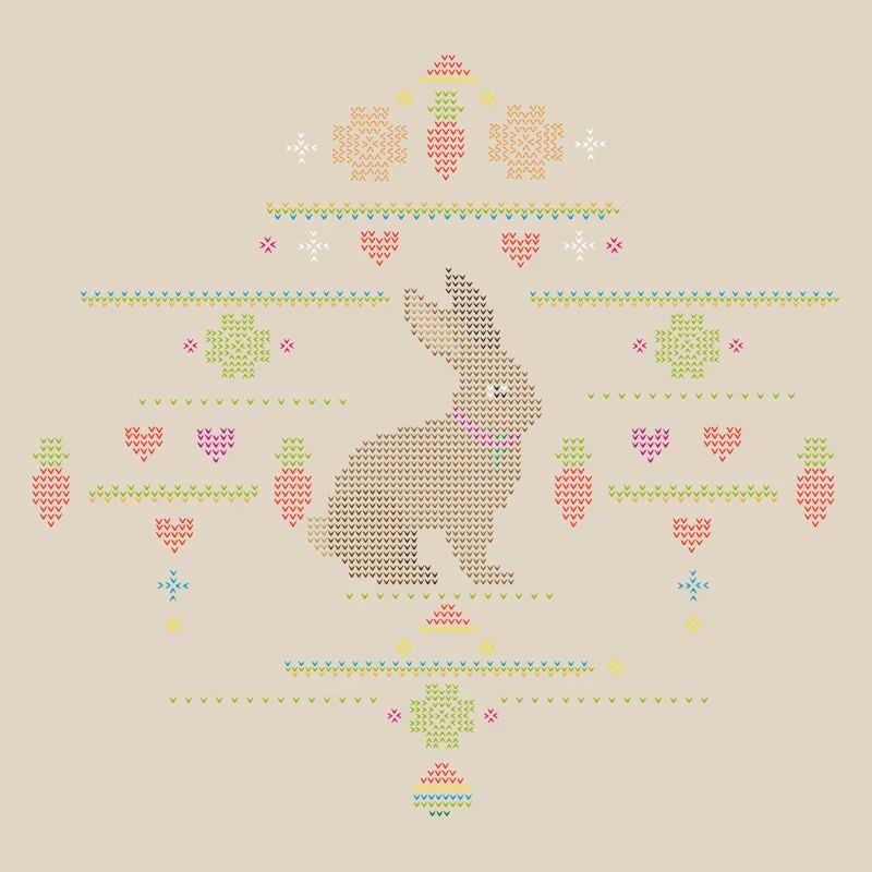 Easter motifs in knitting pattern style for Easter