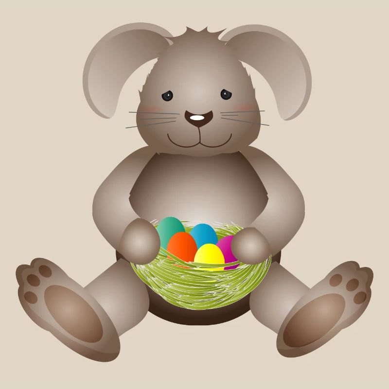 small Easter with Easter nest full of Easter eggs