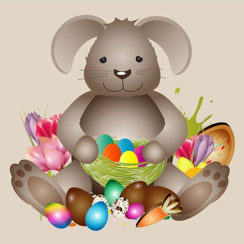 small Easter with Easter nest full of Easter eggs