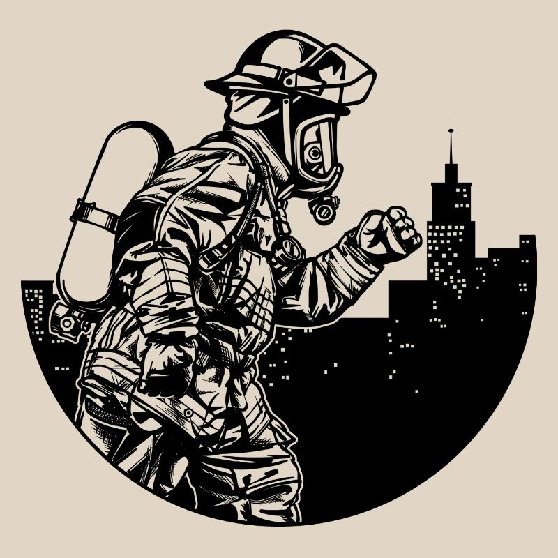 Professional fire brigade fire brigade lifesaver extinguishing work