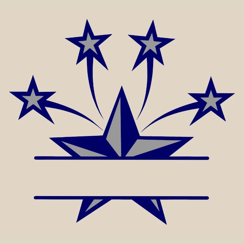 Star dark blue and grey with bar between them