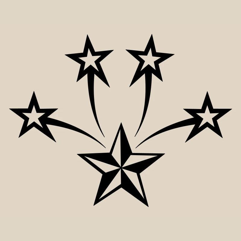 Star with four radiating stars above it