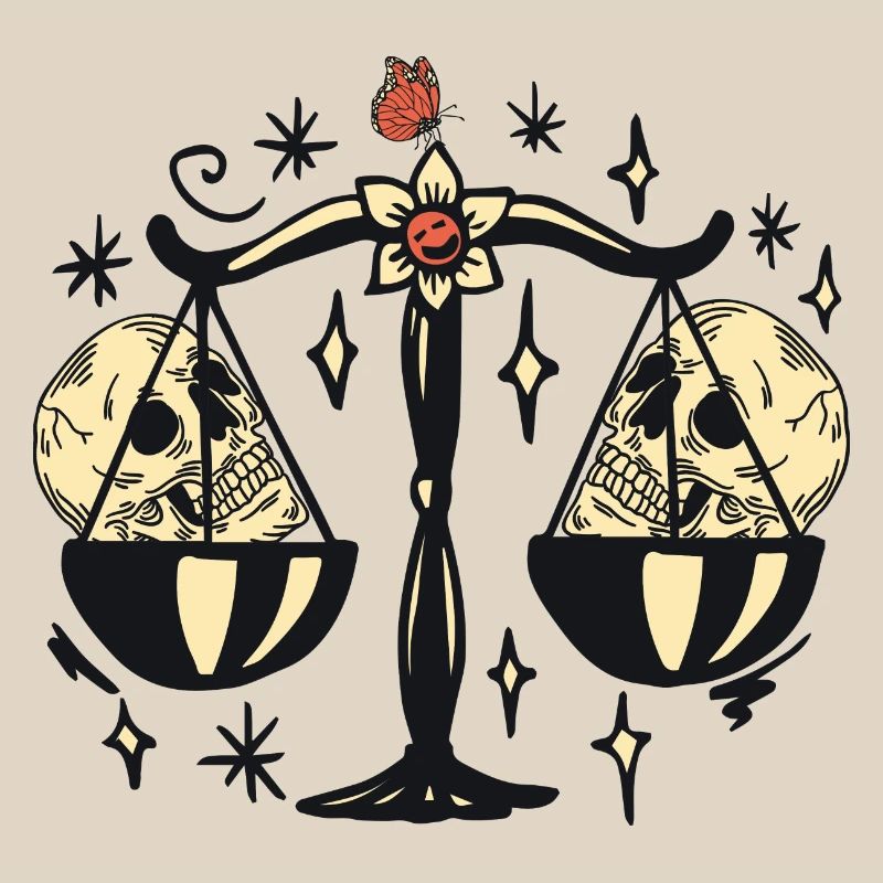Libra with skulls