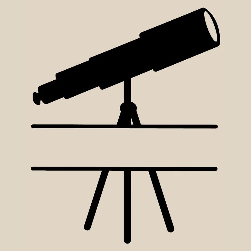 Teleskop-Schattenbild mit Leerzeichen oder Balken