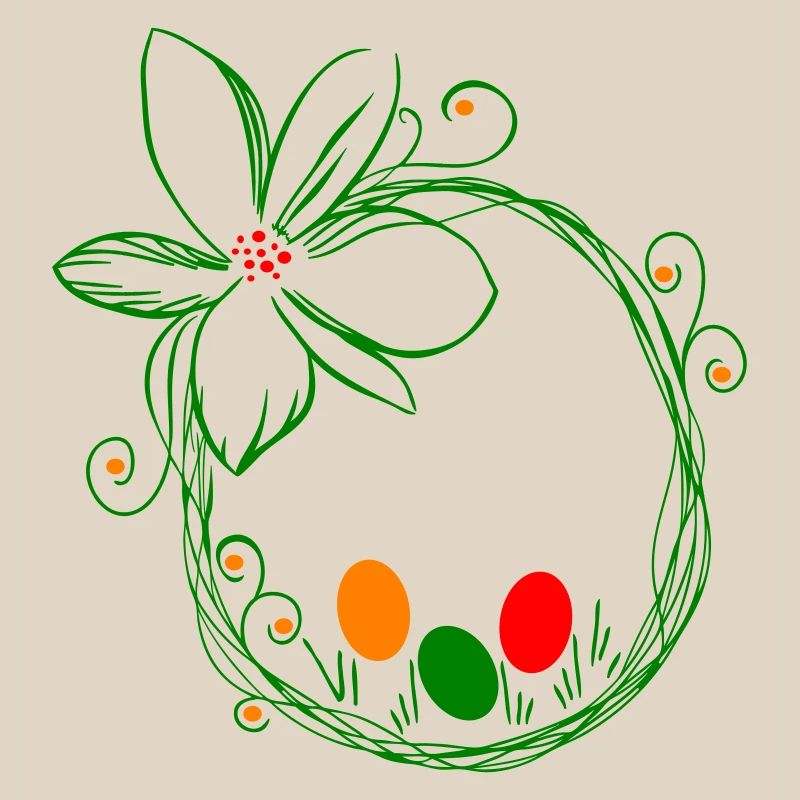 Easter nest with Easter eggs