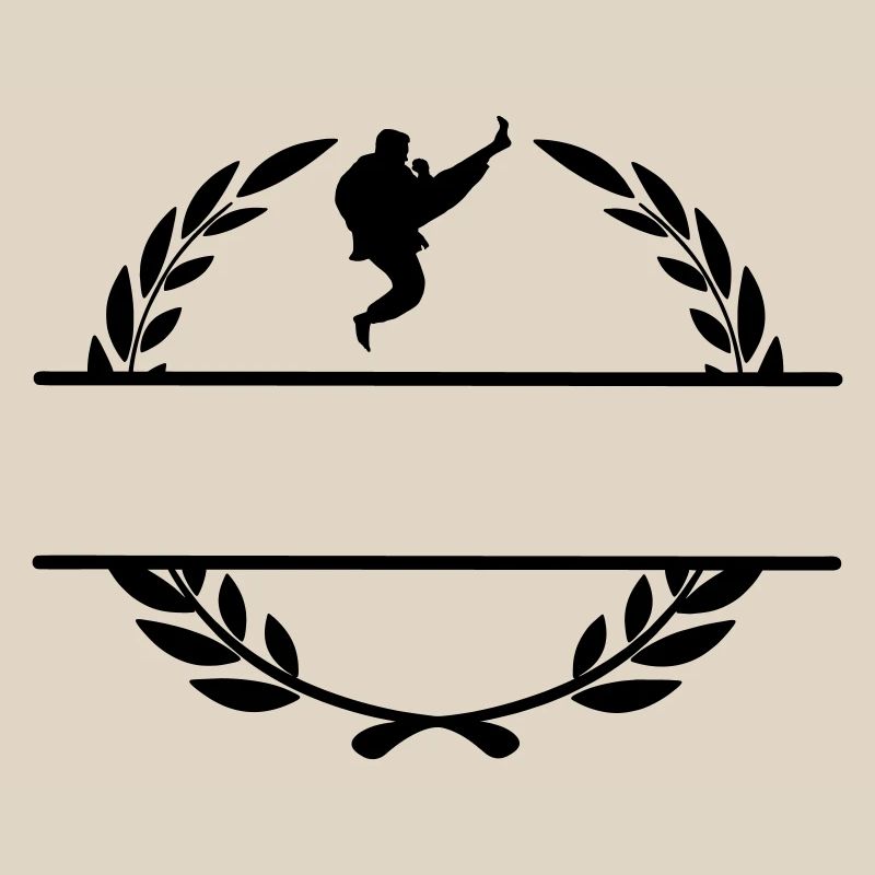 Karate oder Taekwondo gesprungener Schaufel Lorbeerkranz