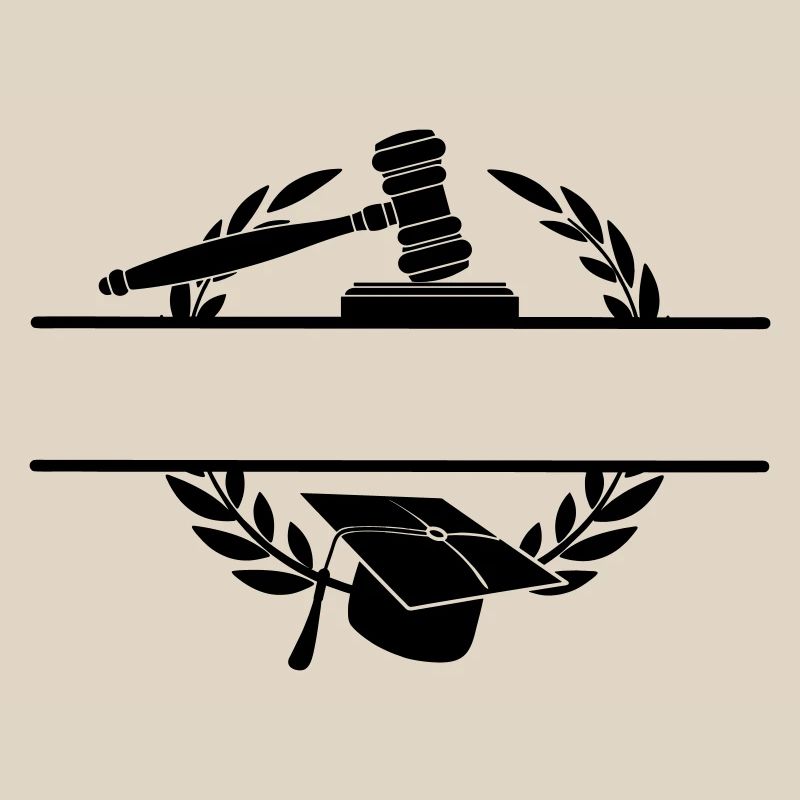 Anwaltsmonogramm mit Hut und Hammer