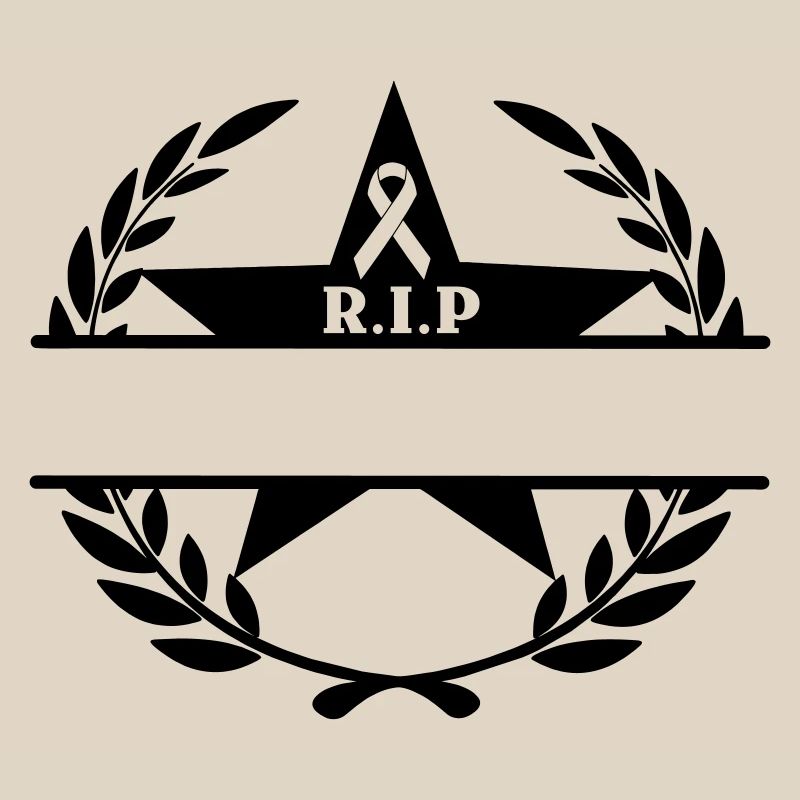 Couronne de laurier étoile et arc RIP