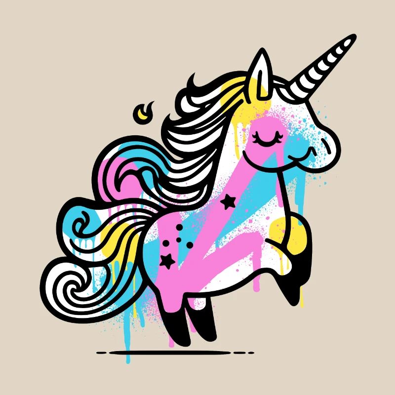 Illustration de licorne éclaboussure colorée