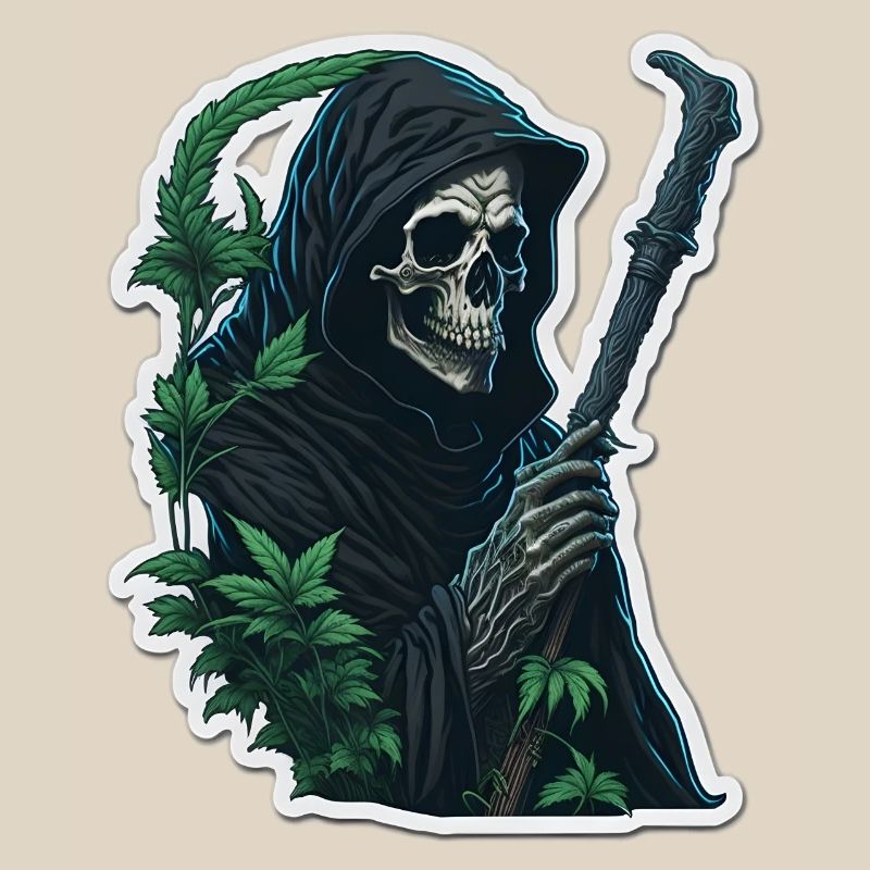 Grim Reaper with grass