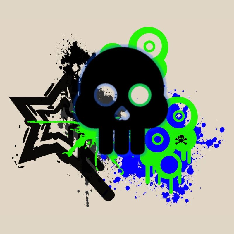 Neon Schädel Spritzer