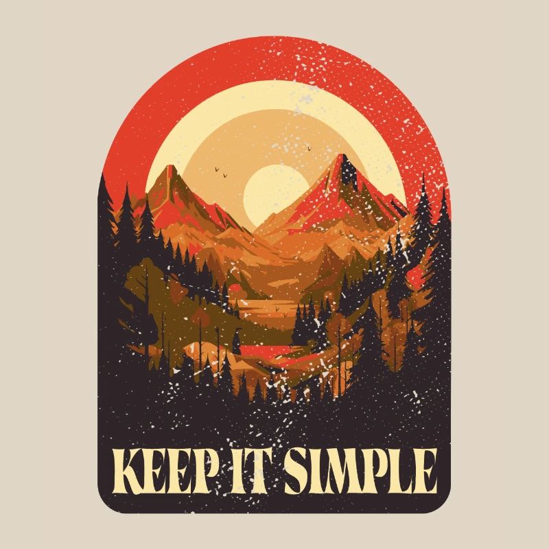 Keep It Simple Tent Camping Nature Mountains Minimalist