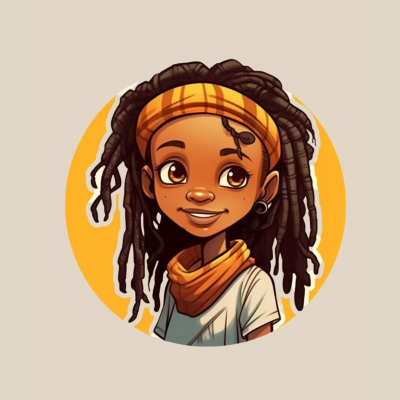 Style décontracté avec des dreadlocks avec un couvre-chef coloré