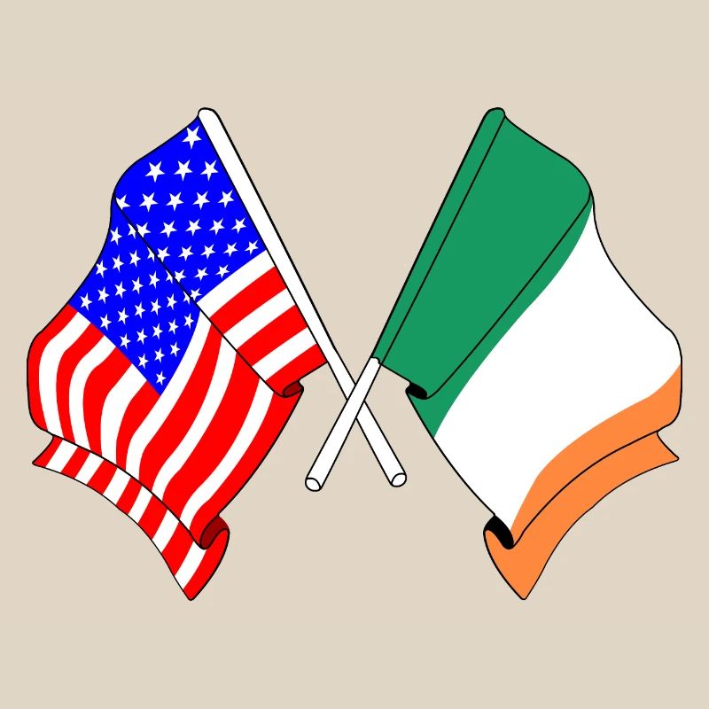 Drapeau des États-Unis et drapeau de l’Irlande