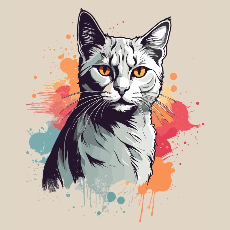 Chat gris mignon